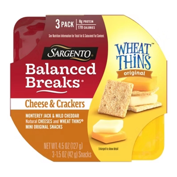 Sargento Balanced Breaks Cheese & Mini Wheat Thin Crackers - 4.5oz/3ct