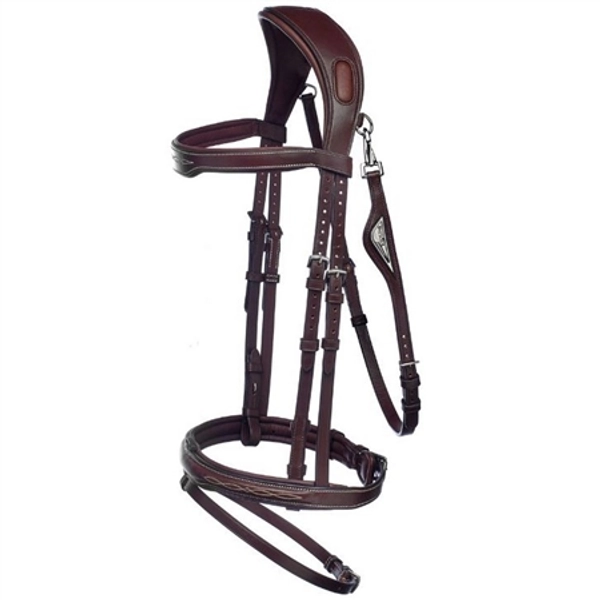 Testiera Anatomical Flash Bridle - Cob; Brown