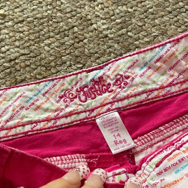 Pink Justice low rise mini shorts #playgroundprep...