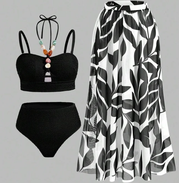 Swim Oasis 3-Piece Flowy Swimsuit Set