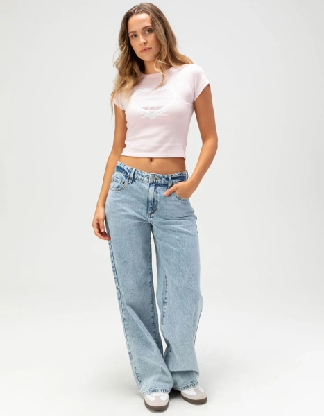 RSQ Womens High Rise Baggy Jeans - LIGHT VINTAGE
