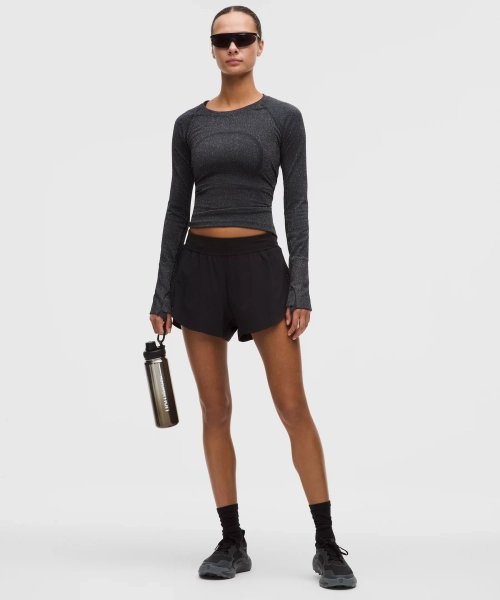 Swiftly Tech Long-Sleeve Shirt 2.0 Waist Length *Sparkle - Black/Rainbow Lurex - 10