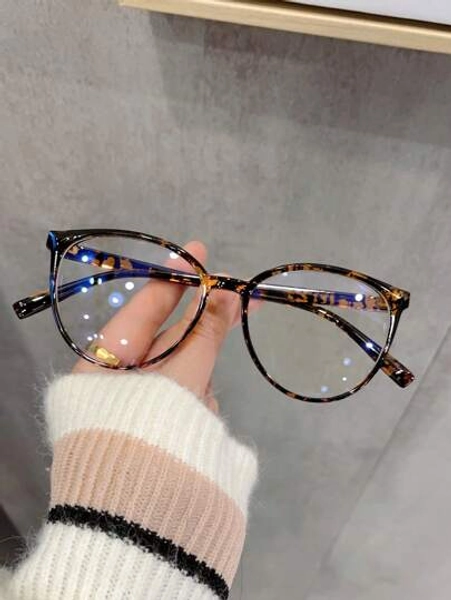 1pair Women Tortoiseshell Fashion Versatile Eyeglasses, For Daily Life Clear Glasses Accessories Glasses Accessories For Women