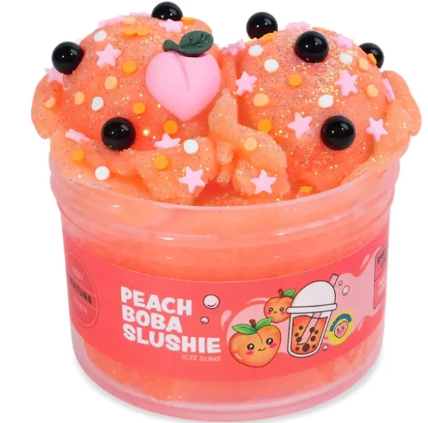 Peachybbies Peach Boba Slushie Slime