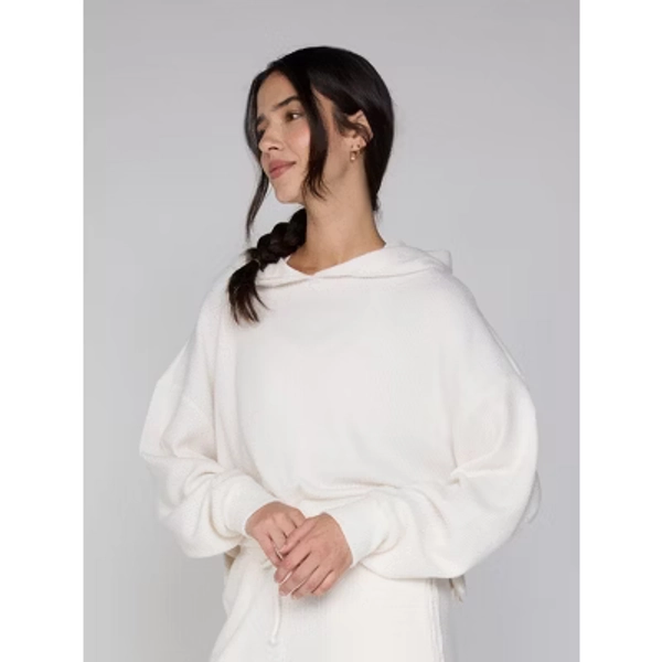 X by Gottex Rib Hoodie in Cream L