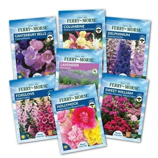Ferry-Morse English Cottage Perennial Garden Seed Bundle