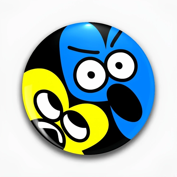2025 Fashion Unisex Cartoon Anime Round Brooch Pin - Playful Dual-Color Character Design, Durable Metal Accessory for Clothing, Hats, Backpacks - Fun Gift for Friends, Classmates, Colleagues, Anime Accessories