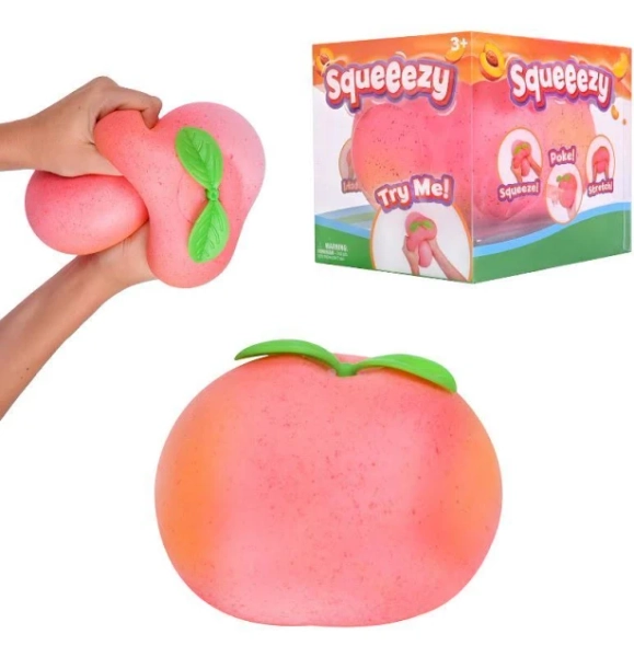 Sunny Days Entertainment Squeezy Peach Sensory Fidget Toy