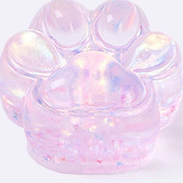 TABASQUISHY Blingbling Transparent-Purple Paw Taba Squishy Squeeze Toys