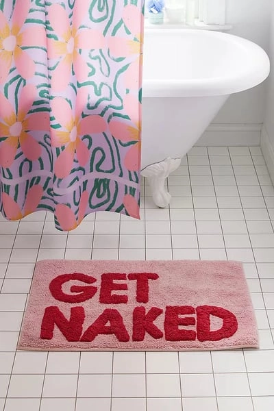 Get Naked Pink & Red Bath Mat 