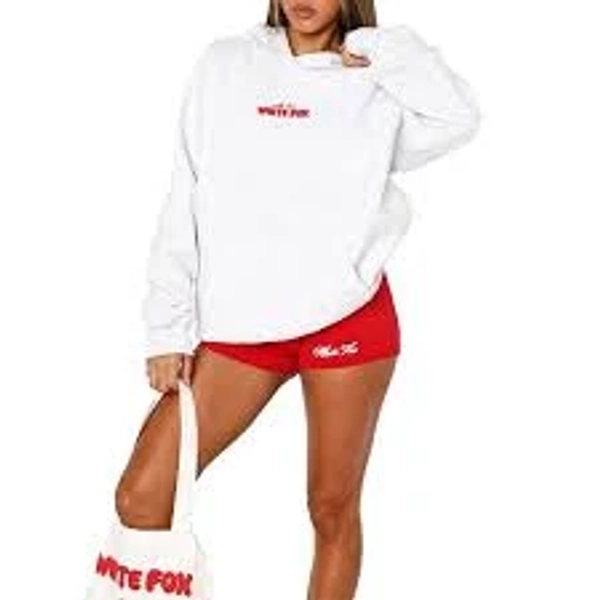 White Fox Cherry Pullover Hoodie