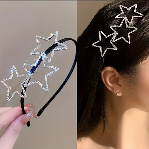 Y2K Hollow Star Hairband for Women, New Exquisite And High-End Headband Accessory for 2024