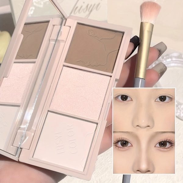 3-In-1 Highlighter And Contouring Palette: Matte And Shimmer Effects, Waterproof, Skin Tone, for a Long-Lasting And Waterproof Perfect Complexion