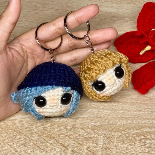 Chloe and Max Inspired Keychain | Crochet Amigurumi | Indie Videogame-Inspired | Fan Art Accessories | Matching Keychains