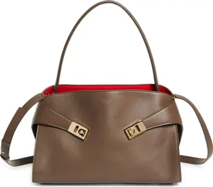 Small Hug Leather Top Handle Bag