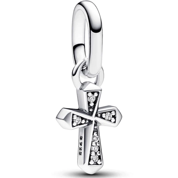 Pandora Sterling Silver Sparkling Cross Mini Dangle Charm