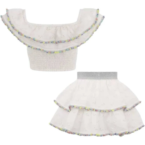 Lola + the Boys Rainbow Fancy Butterfly Eyelet Set