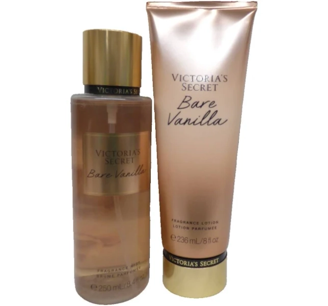 Victoria's Secret Bare Vanilla Body Mist and Fragrance Lotion Set