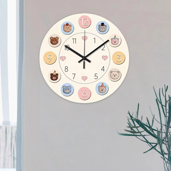 Acrylic Wall Clock Wall Display Decor for Living Room Nursery Kids Room