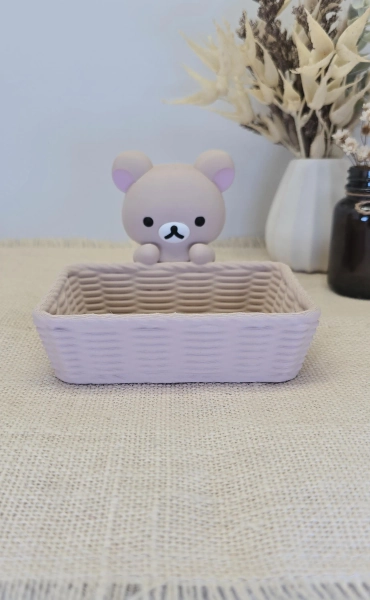 Cute Bear Trinket Dish, Rillakumaa, 3D print, Ring Dish, Desk Decor, Jewelry Holder,