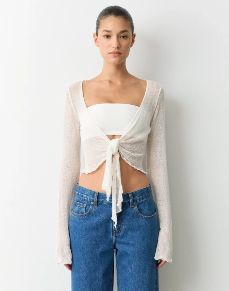 Tie Front Knit Cardigan