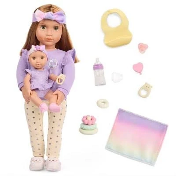 Our Generation Tory & Riley Babysitter Doll & Baby Doll Sister with Accessories Playset