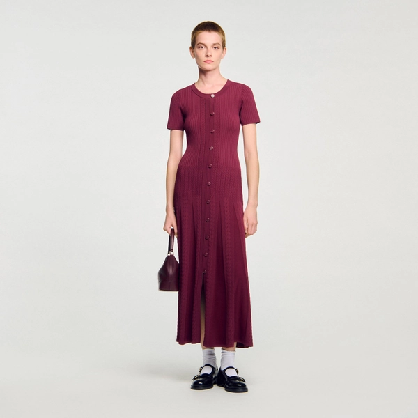 Lange tricot jurk