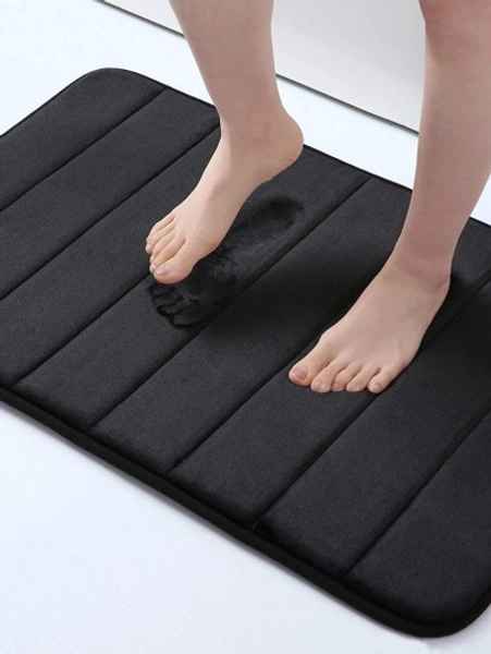 1pc Solid Color Simple Soft Memory Foam Sponge Absorbent & Non-Slip Bathroom Mat, Toilet Mat Home Bathroom Decor Bath Rug Floor Carpet Outdoor Rug Door Mat Fall Decor Bathroom Accessories Back To School Entryway Decor