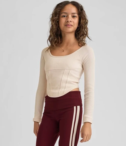 Sugar and Jade Tween Girls Ribbed Corset Top