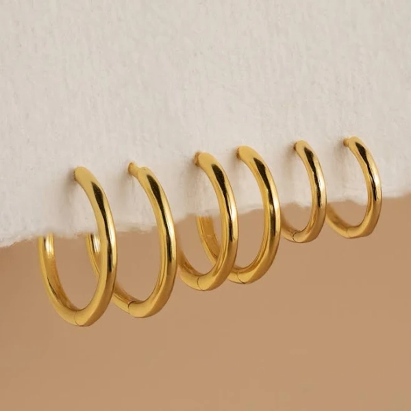 Caitlyn Minimalist Everyday Mini Bold Stacking Hoop Earrings Mom Gift