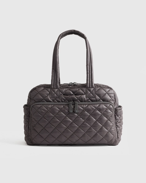 Quilted Duffle Bag in Black
