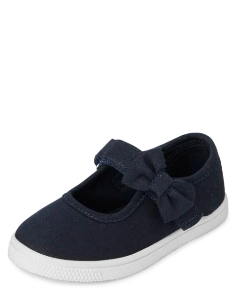 Toddler Girls Bow Strap Canvas Sneakers - Blue