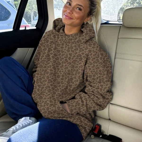 Viral Cheetah Print AF Hoodie for Winter Streetwear - Onholdfile