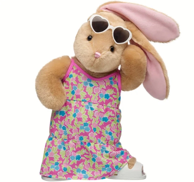 Build-A-Bear Pawlette Bunny Plush Floral Maxi Dress Gift Set