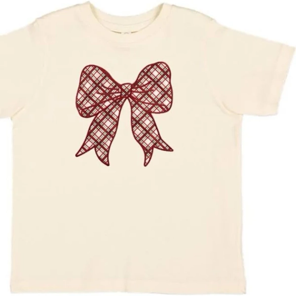 Sweet Wink Christmas Plaid Bow Patch T-Shirt
