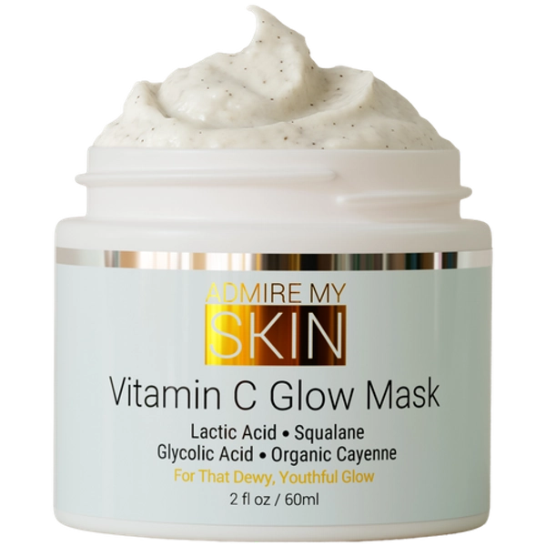 Vitamin C Glow Mask for Brightening - Contains Glycolic and Lactic Acids