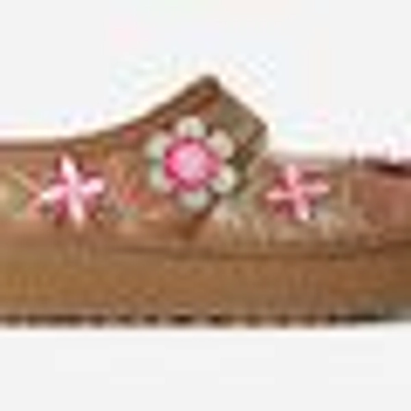 UGG® Women's Bea Mary Jane Meadow Sheepskin Slippers in Chestnut, Size 6