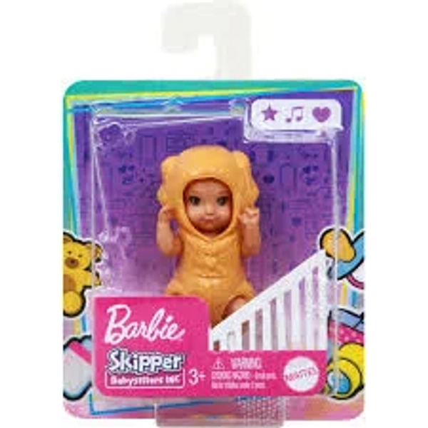 Barbie Doll, Baby Yellow Puppy Dog Costume, Skipper Babysitters INC, 3+