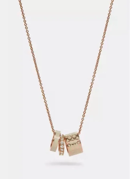 Gold Signature Enamel Necklace
