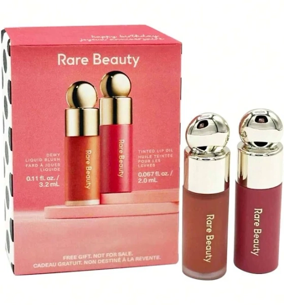Rare Beauty Rare Beauty Soft Pinch Dewy Liquid Blush Virtue 3.2ml & Lip Oil Hope 2ml - Mini Travel Size Halloween Makeup,