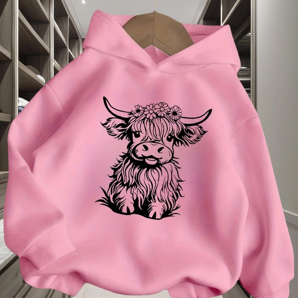 Hooded Sweatshirts for Girls, Featuring Trendy Prints for Autumn And Winter, Perfect for Casual Outdoor Activities, Festival Gifts, And Birthday Surprises