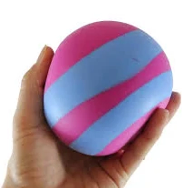 Jumbo 4" Boxed Striped Soft Doh Stress Ball - Squishy - Assorted Colors