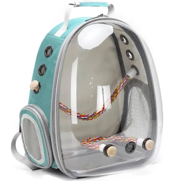 Bird Carrier Backpack Space Capsule Astronaut Clear Bubble Window Bird Travel Backpack With Standing