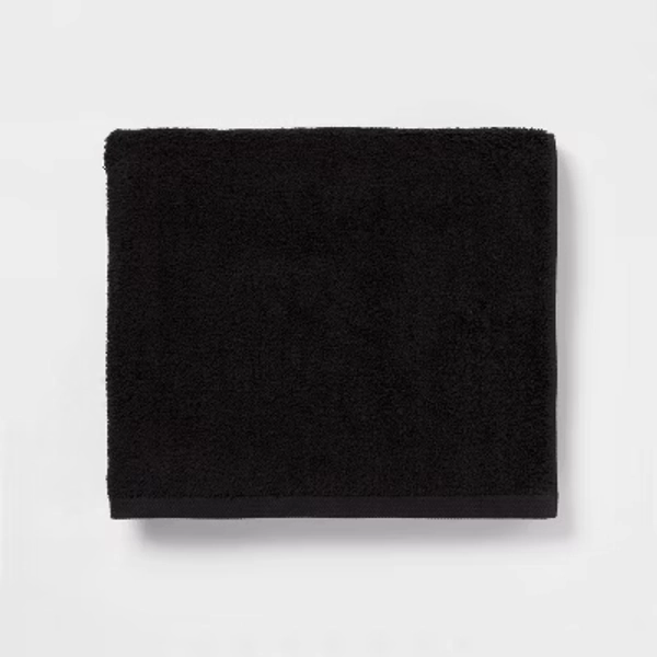 Everyday Bath Towel Black - Room Essentials™: Midweight Cotton, Machine Washable, Low Lint, OEKO-TEX Certified
