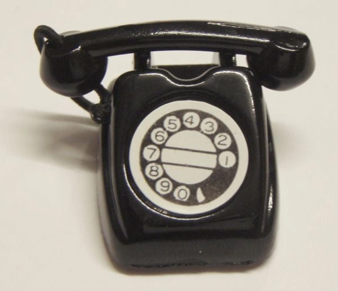 Traditional Black Telephone for 12th Scale Dolls House