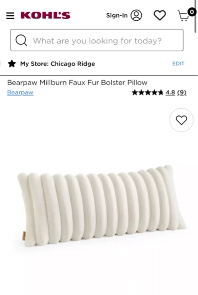 Bearpaw Millburn Faux Fur Bolster Pillow
