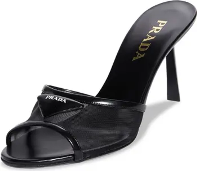 Triangle Logo Mesh Slide Sandal