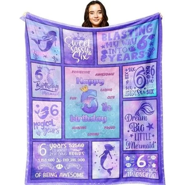 Lhshid Birthday Gifts for 6 Year Old Girls 6 Year Old Girl Gifts Gifts for 6 Year Old Girl Blanket 6 Yr Old Girl Birthday Gifts 6th Birthday Girl Gift