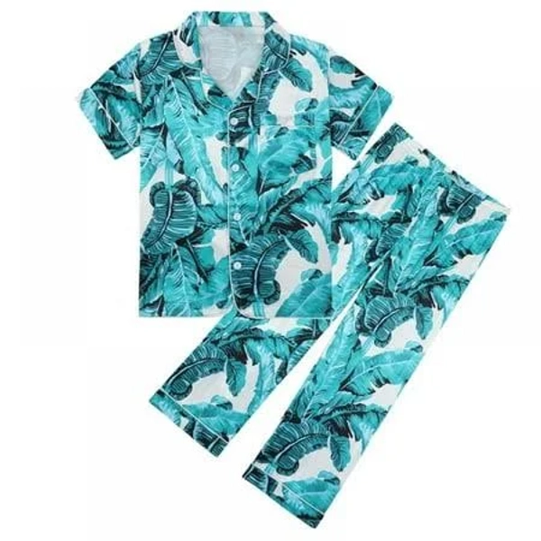 Xmarks Girls Satin Pajamas 2 Piece Silk Nightwear Button-Down Kids