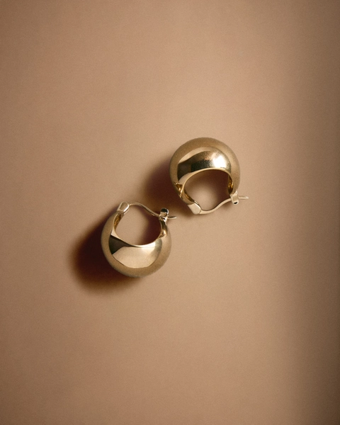 Globe Boho Hoops in Gold Vermeil
